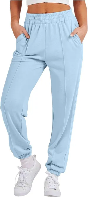 midelxp Womens Joggers Sweatpants with Pockets High Waisted Athletic Jogger Pants Baggy Lightweight Comfy Lounge Trousers