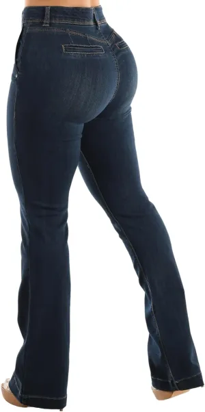 Moda Xpress Women's Butt Lifting High Waisted Bootcut Jeans - Stretchy, Comfortable Flare Jeans in Junior Size Vintage Style