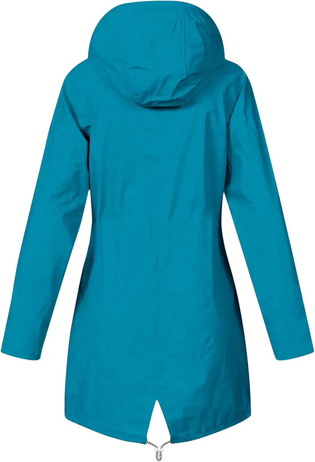 NaRHbrg Raincoat Hoodie for Women, Teen Girls Lightweight Hooded Jacket Solid Rain Jacket Outdoor Raincoat Windproof