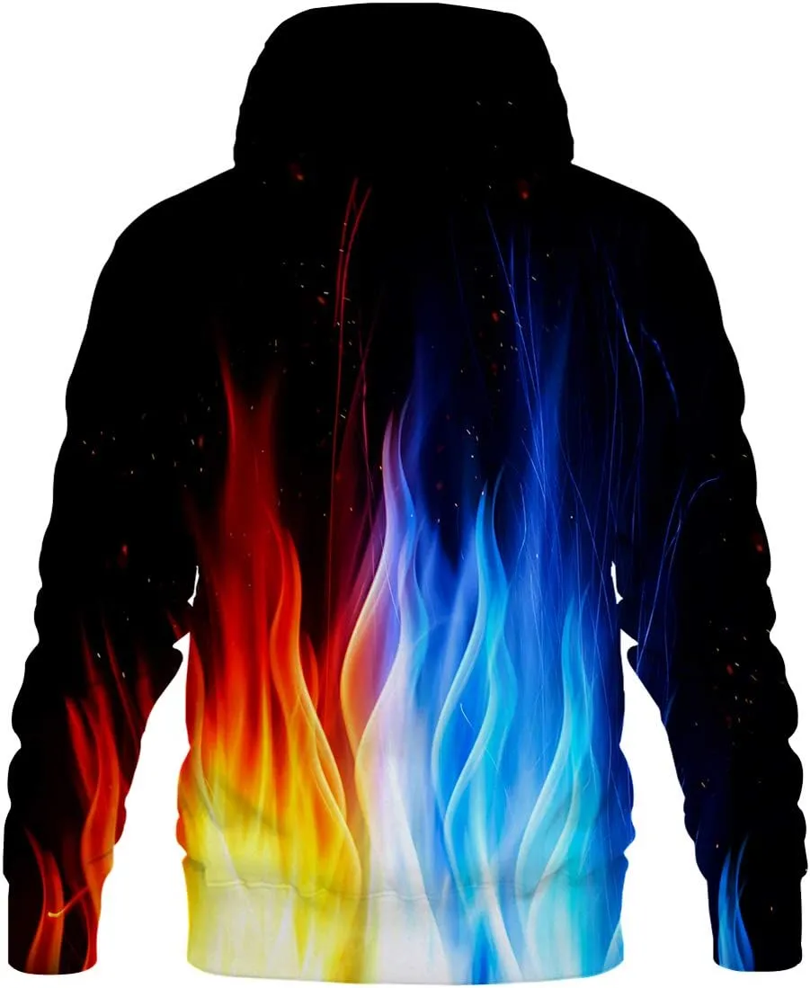 Neemanndy Unisex Colorful Graphic Hoodies 3D Print Cool Sweatshirt Cool Design with Pocket for Men and Women
