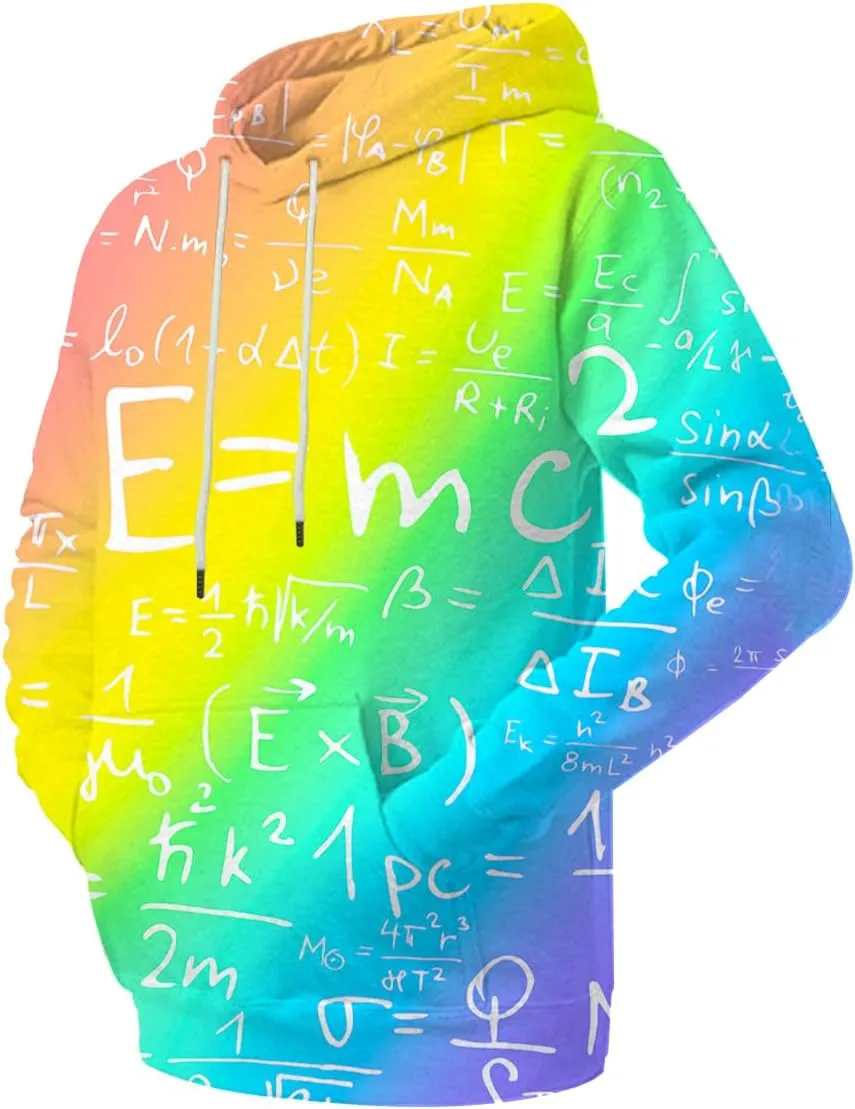 Neemanndy Unisex Colorful Graphic Hoodies 3D Print Cool Sweatshirt Cool Design with Pocket for Men and Women