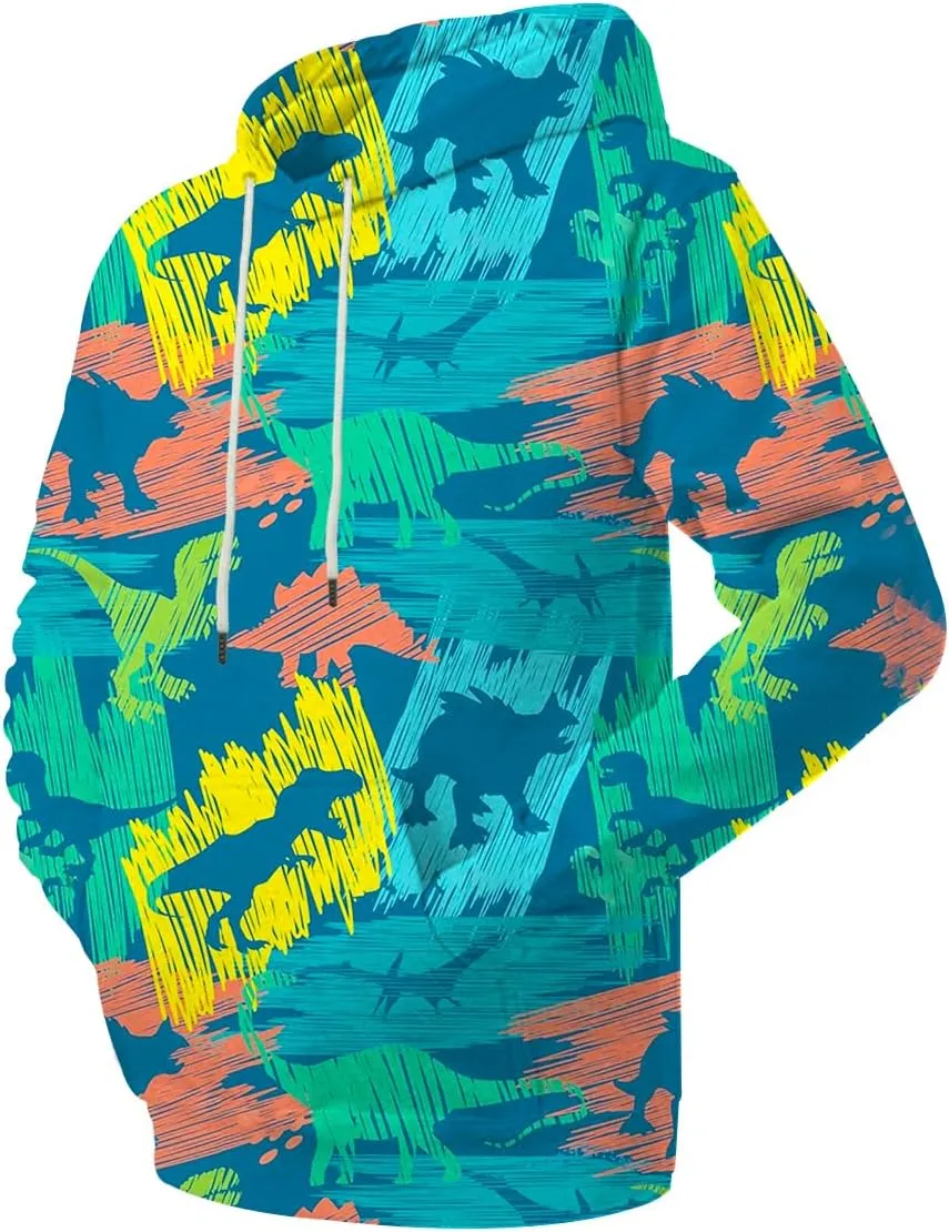 Neemanndy Unisex Colorful Graphic Hoodies 3D Print Cool Sweatshirt Cool Design with Pocket for Men and Women