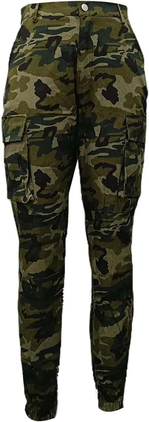 NRTHYE Women Camo Cargo Pants Camouflage Sweatpants Joggers Casual Army Fatigue Pants