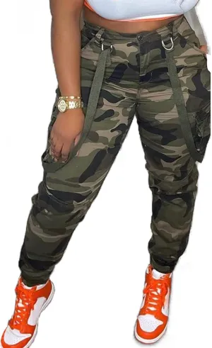 NRTHYE Women Camo Cargo Pants Camouflage Sweatpants Joggers Casual Army Fatigue Pants