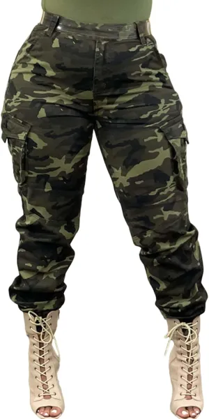 NRTHYE Women Camo Cargo Pants Camouflage Sweatpants Joggers Casual Army Fatigue Pants
