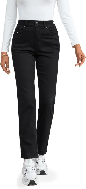 OFLUCK Straight Leg Mom Jeans for Women High Waisted Trendy Ankle Length Boyfriend Denim Tapered Leg Pants