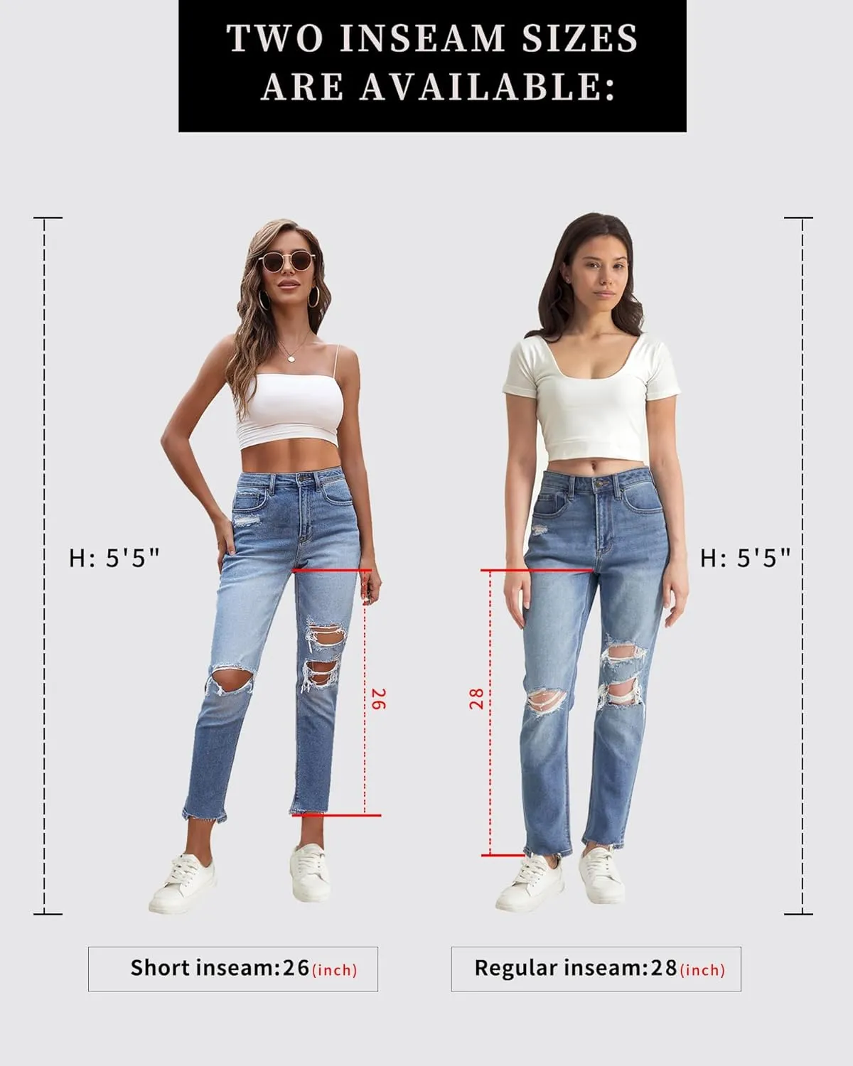 OFLUCK Straight Leg Mom Jeans for Women High Waisted Trendy Ankle Length Boyfriend Denim Tapered Leg Pants
