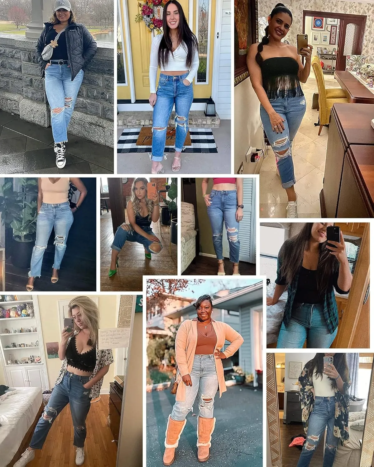 OFLUCK Straight Leg Mom Jeans for Women High Waisted Trendy Ankle Length Boyfriend Denim Tapered Leg Pants