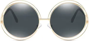 Oversize Round Sunglasses Women Fashion Quality Alloy Hollow Frame Sun Glasses Uv400