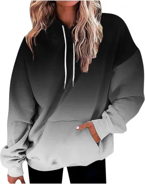 Oversized Hoodies Sweatshirt For Women Fall Trendy 2023 Teen Girls y2k Clothes Long Sleeve Gradient Pullover Hoodie