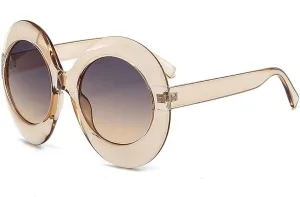 Oversized Round Sunglasses Women Luxury Vintage Glasses for Female Big Frame Oval Shades