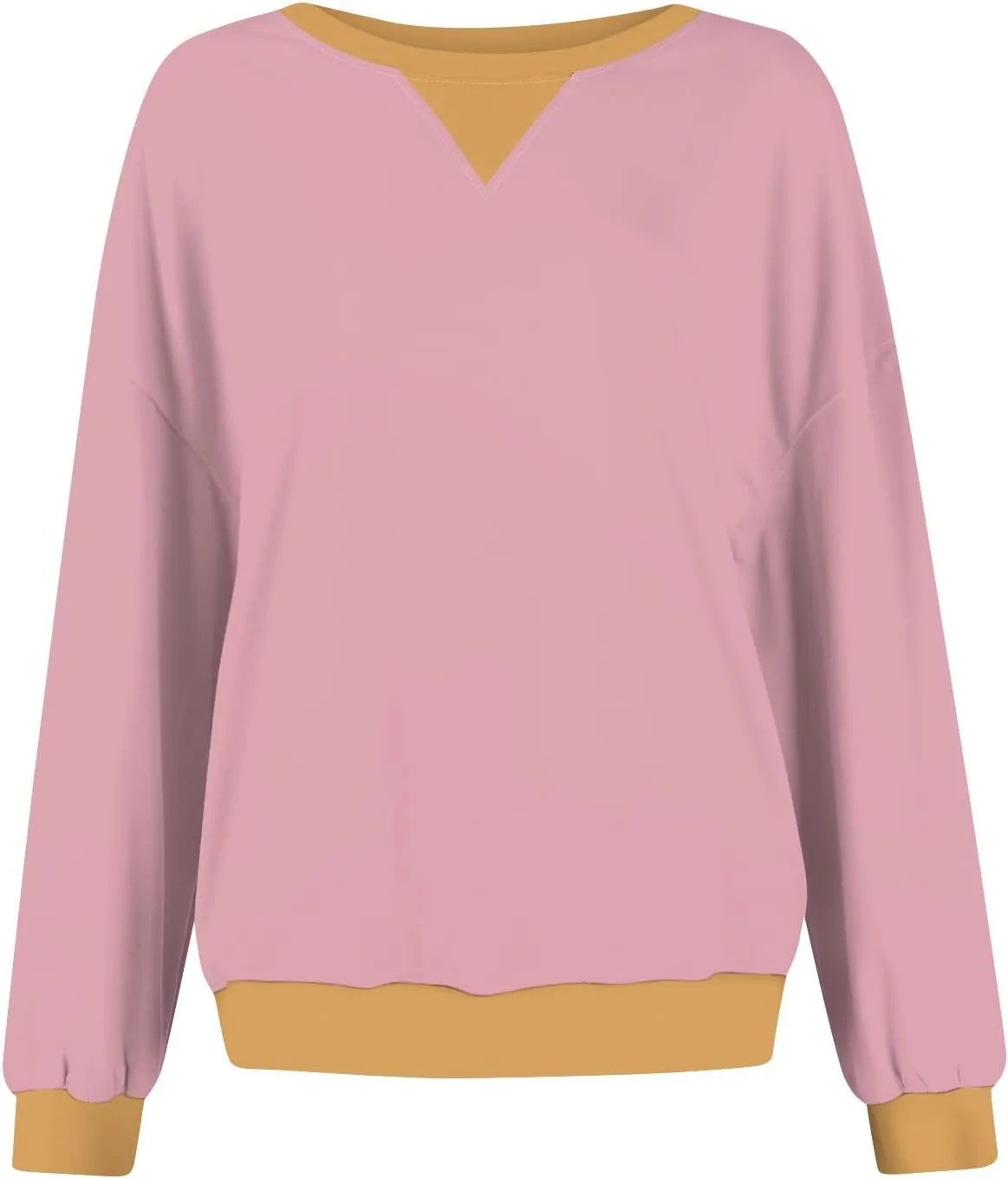 Oversized Sweatshirt for Women Fall Fashion Long Sleeve Crewneck Pullover Trendy Color Block Y2K Clothes