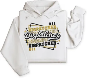 Personalized 911 Dispatcher Apparel, Thin Gold Line Embroidered Sweatshirt, Emergency 911 Hoodie Gift Dispatch Nurse Shirt