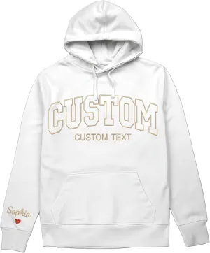Personalized Embroidered Sweatshirts and Hoodie Design Your Own, Custom Sweatshirts Hoodie For Everyone, Custom Text On Sleeve, Gifts For Mothers Day, Mama Sweatshirt