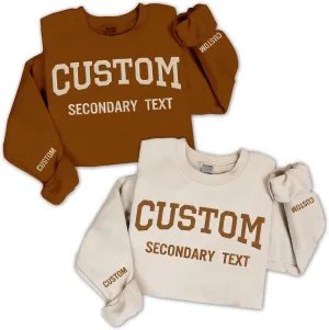 Personalized Embroidered Sweatshirts, Design Your Own Sweatshirt and Hoodies For Adult, Unisex, Men, Women, Custom Text On Sleeve Embroidered Sweatshirts and Hoodies, Gifts For Christmas, Birthday