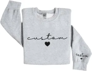Premium Customized Custom Text Embroidered Sweatshirt, Oversized Crewneck Sweatshirts Women, Custom Hoodies, Personalized Gifts For Women, Mothers Day- Size S to 4XL