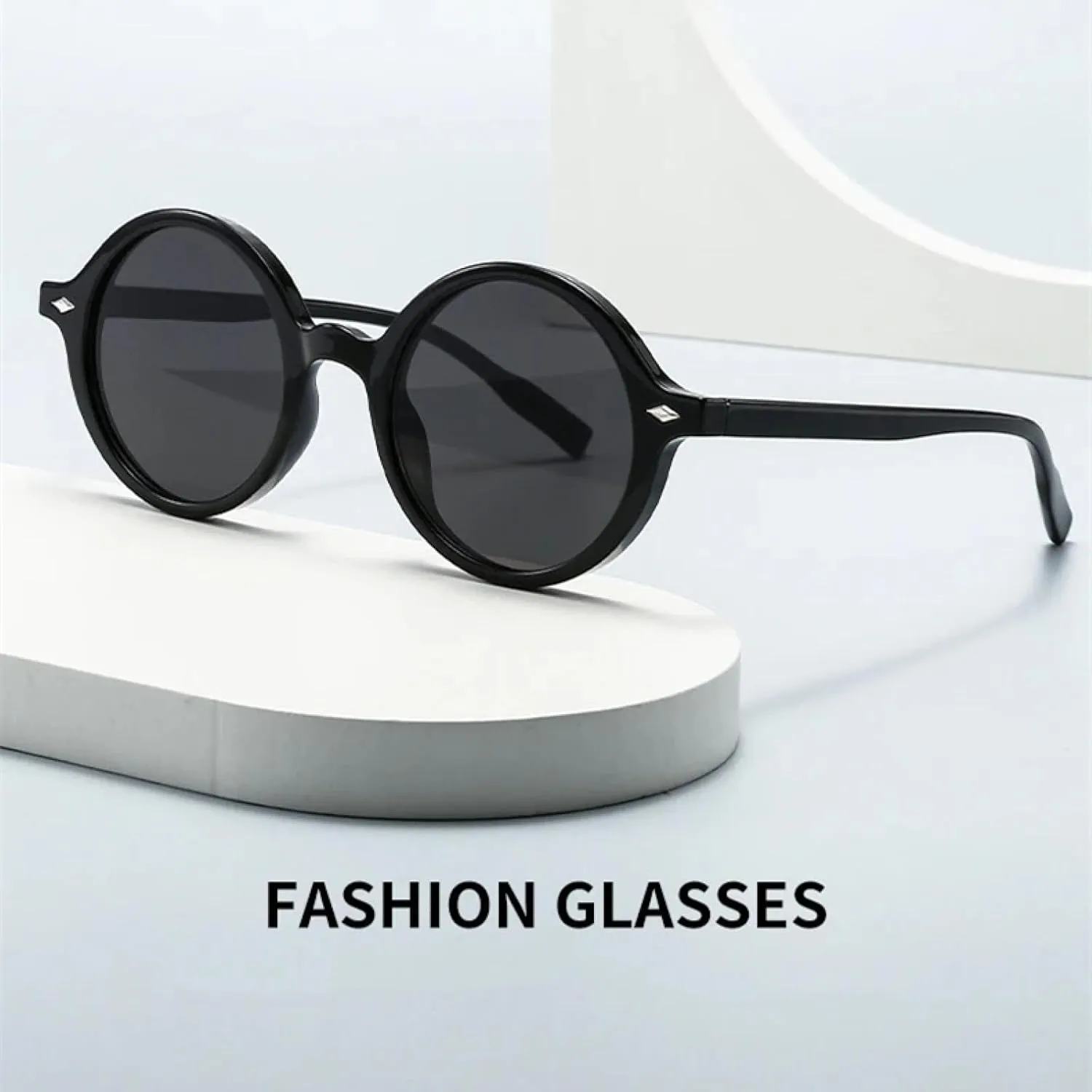 Retro Round Sunglasses for Women Fashion Leopard Gradient Shades Uv400 Men Trending Punk