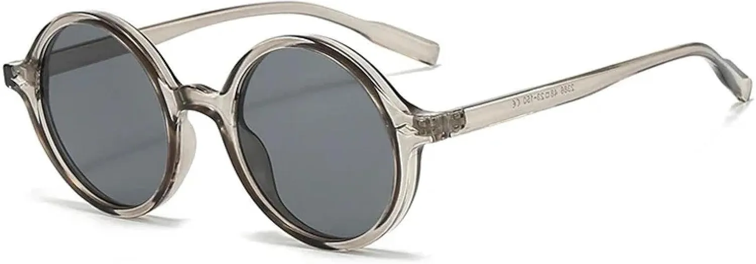 Retro Round Sunglasses for Women Fashion Leopard Gradient Shades Uv400 Men Trending Punk