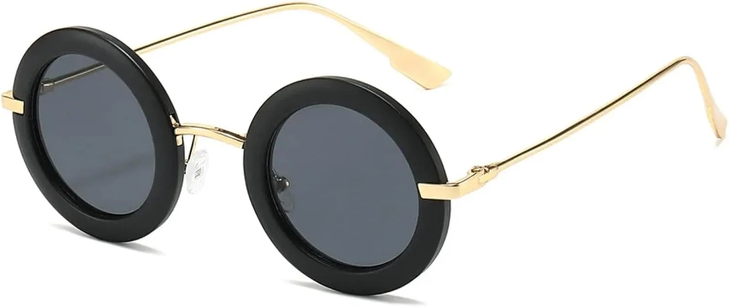 Retro Round Sunglasses Women Fashionable Outdoors Shades