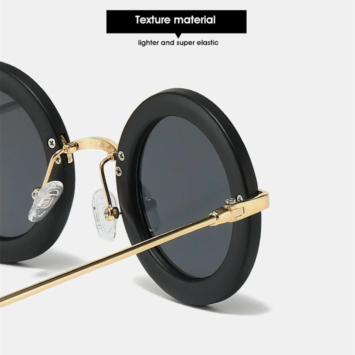 Retro Round Sunglasses Women Fashionable Outdoors Shades