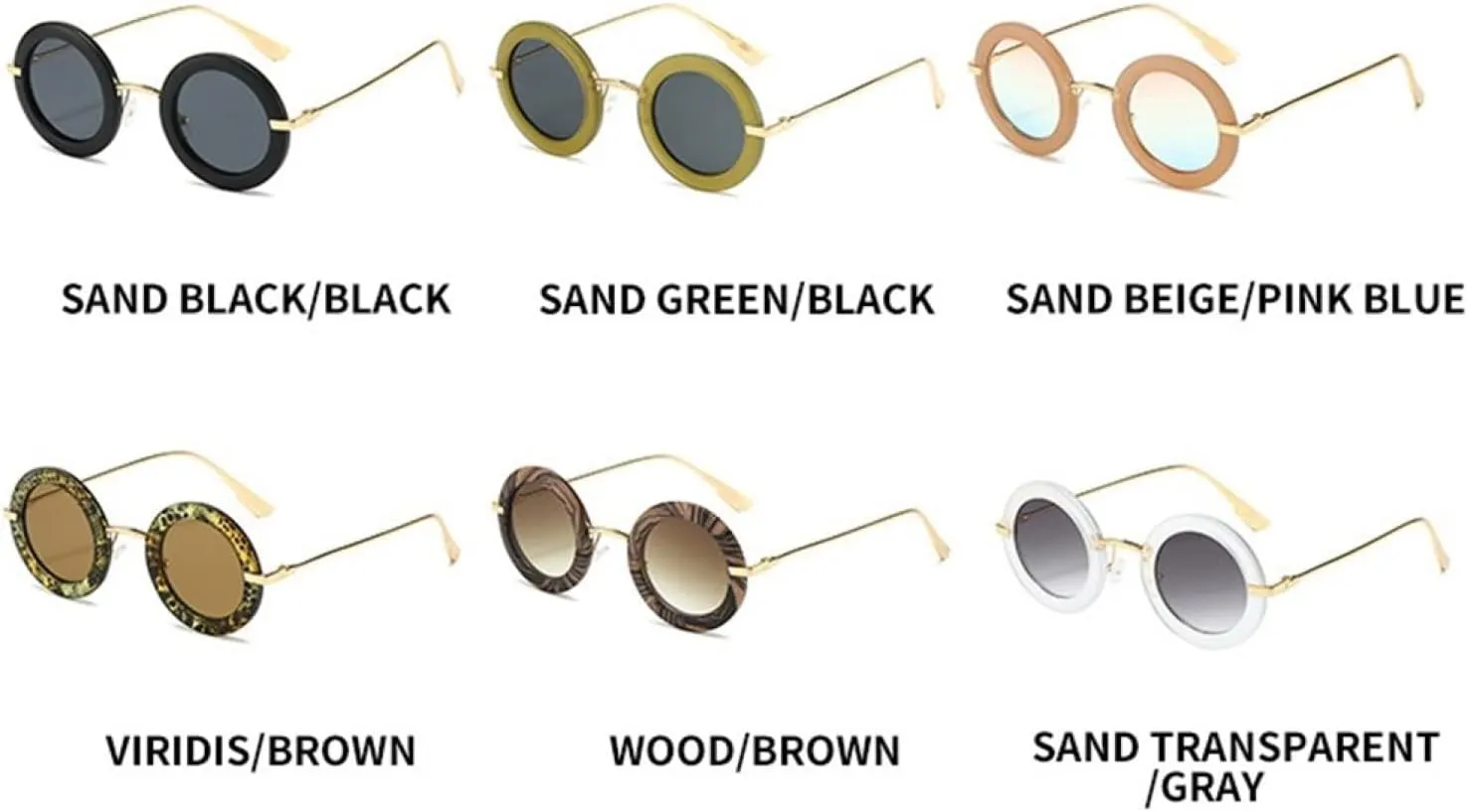 Retro Round Sunglasses Women Fashionable Outdoors Shades