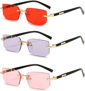 Rimless Sunglasses Women Men Shades Sun Glasses For Female Male Summer Traveling