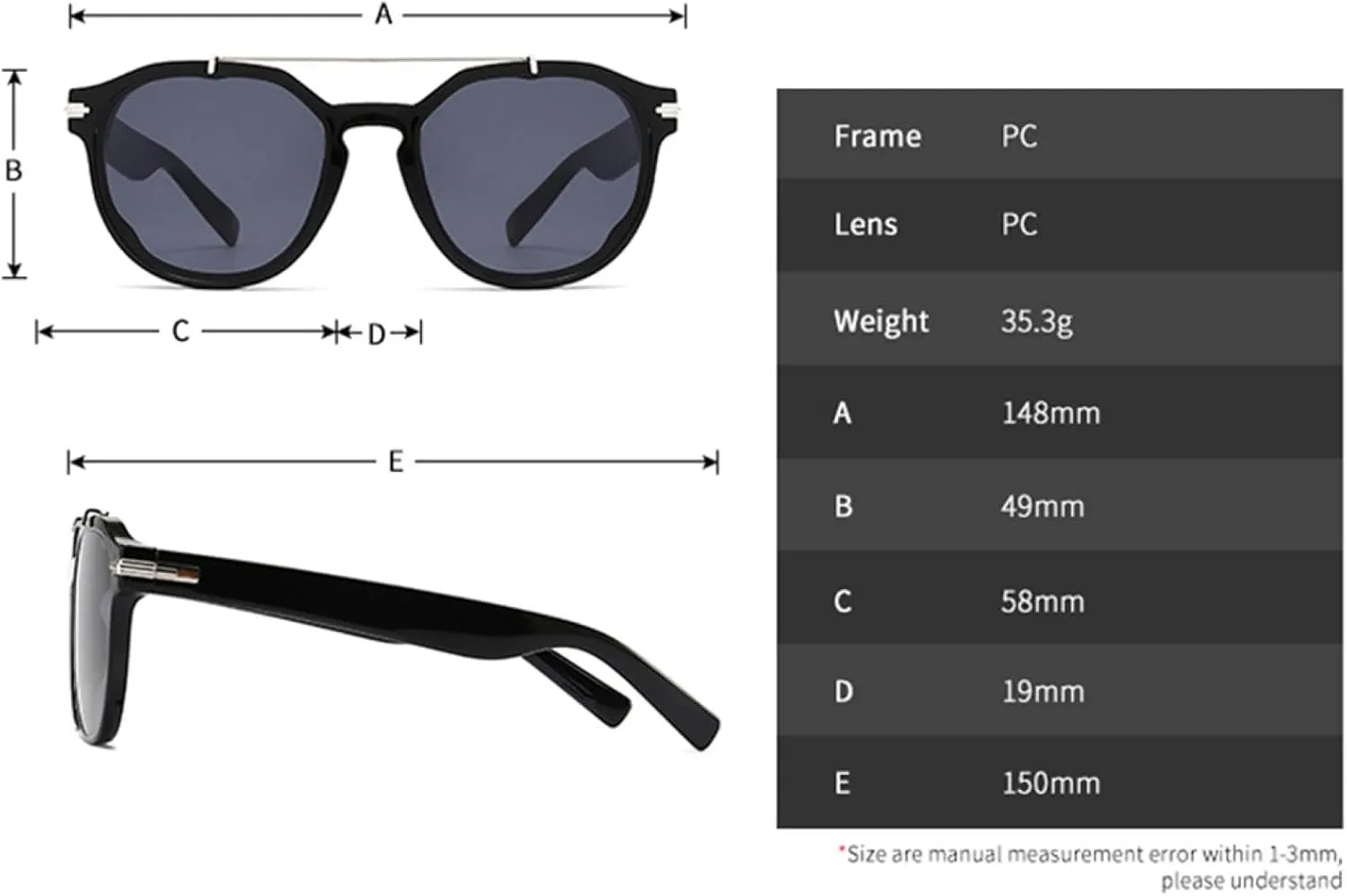 Round Sunglasses Uv400 Female Blue Retro Sun Glasses for Women