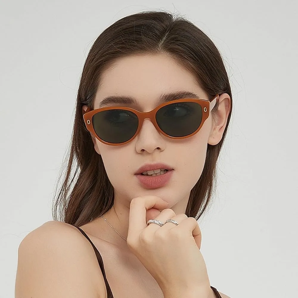 Round Sunglasses Women Men Cat Eye Vintage Ellipse Sun Glasses for Male Shades Female Eyewear