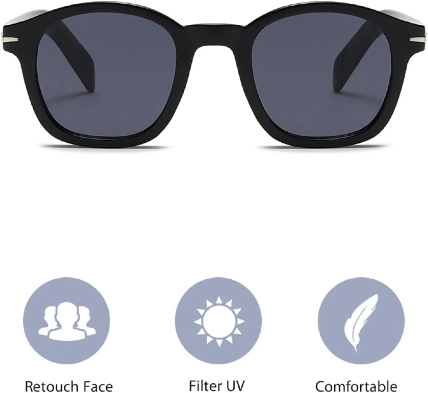 Shauna Vintage Thick Frame Round Sunglasses Uv400