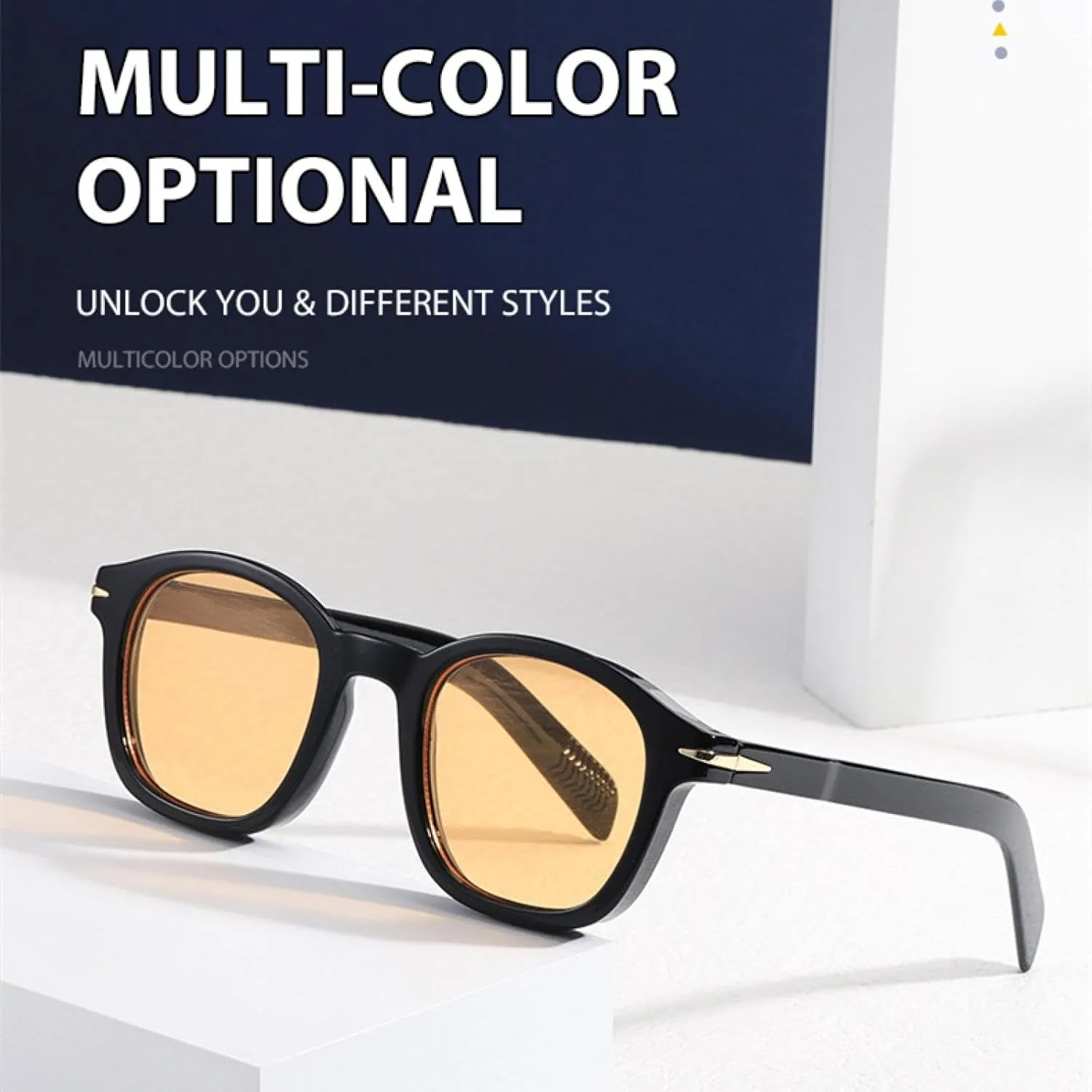 Shauna Vintage Thick Frame Round Sunglasses Uv400