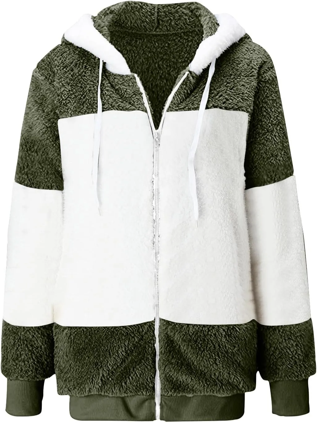 Sherpa Lined Jacket Women 2023 Fashion Casual Long Sleeve Color Block Zip Up Hoodies Fall Winter Sweatshirts Jackets