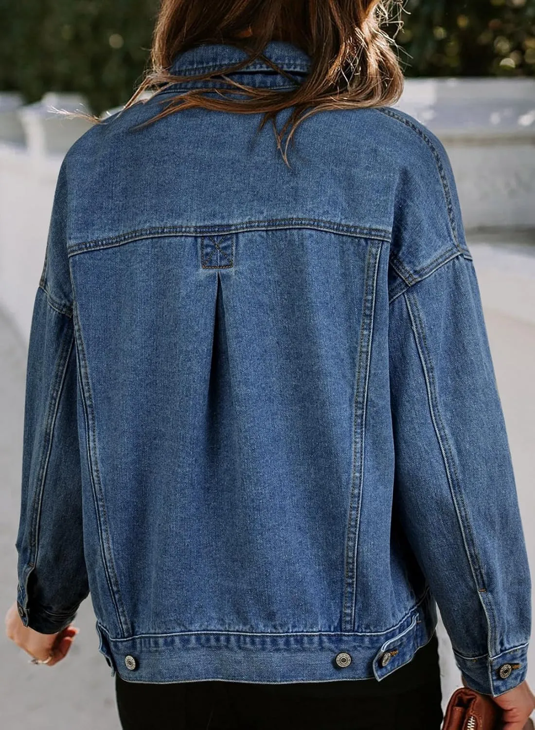 Sidefeel Women's Denim Jackets Casual Long Sleeve 2025 Spring Outfits Zimbaplatinum Jean Jacket