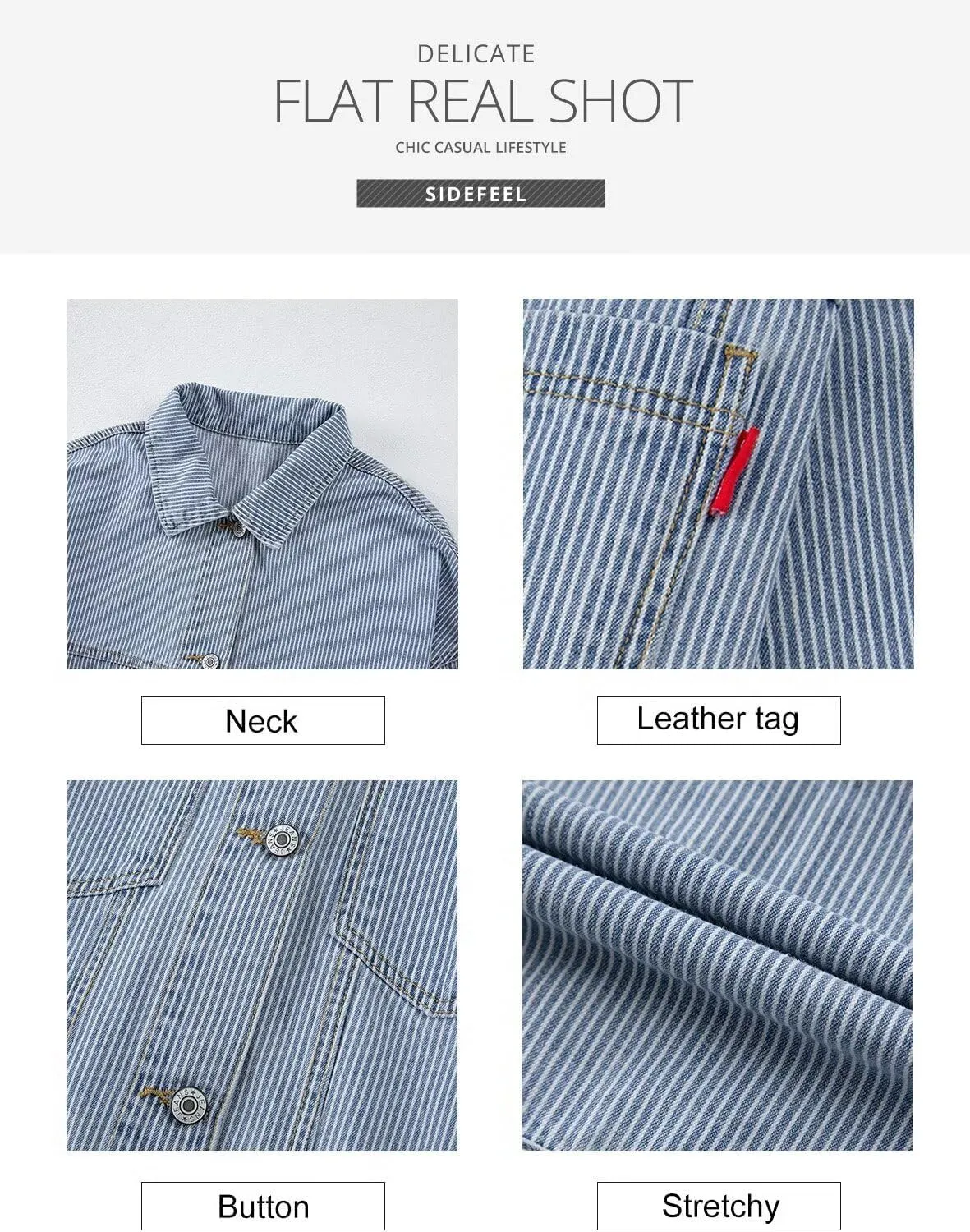 Sidefeel Women's Denim Jackets Casual Long Sleeve 2025 Spring Outfits Zimbaplatinum Jean Jacket