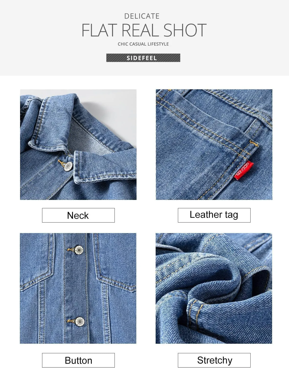 Sidefeel Women's Denim Jackets Casual Long Sleeve 2025 Spring Outfits Zimbaplatinum Jean Jacket