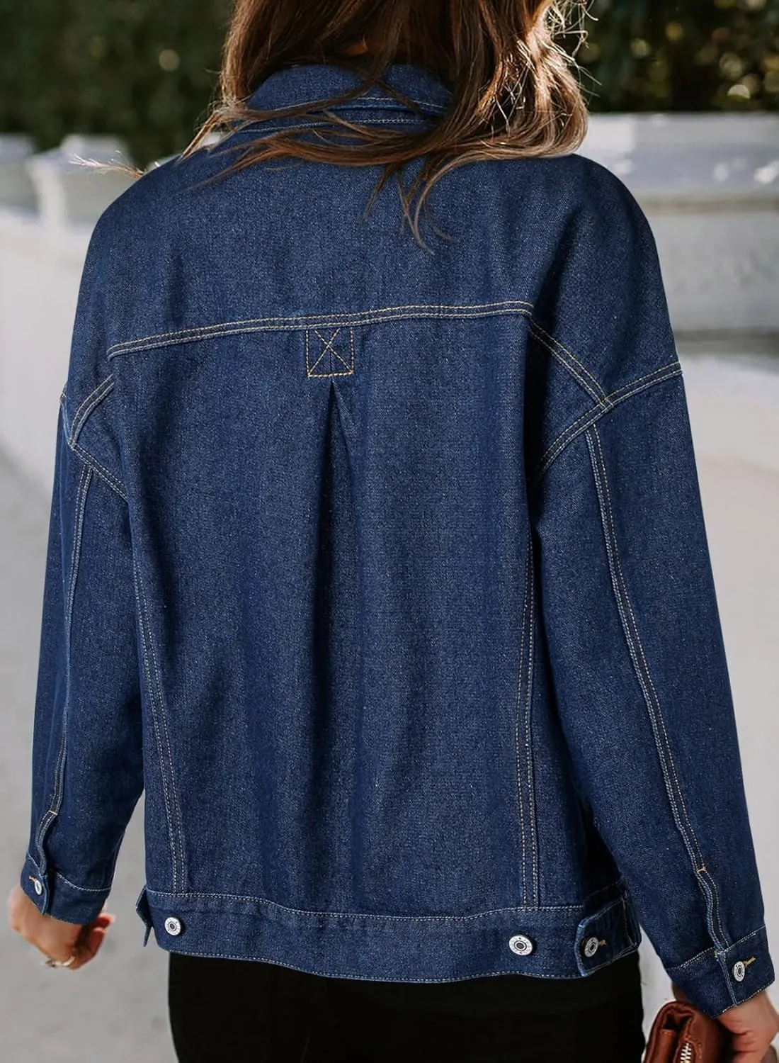 Sidefeel Women's Denim Jackets Casual Long Sleeve 2025 Spring Outfits Zimbaplatinum Jean Jacket