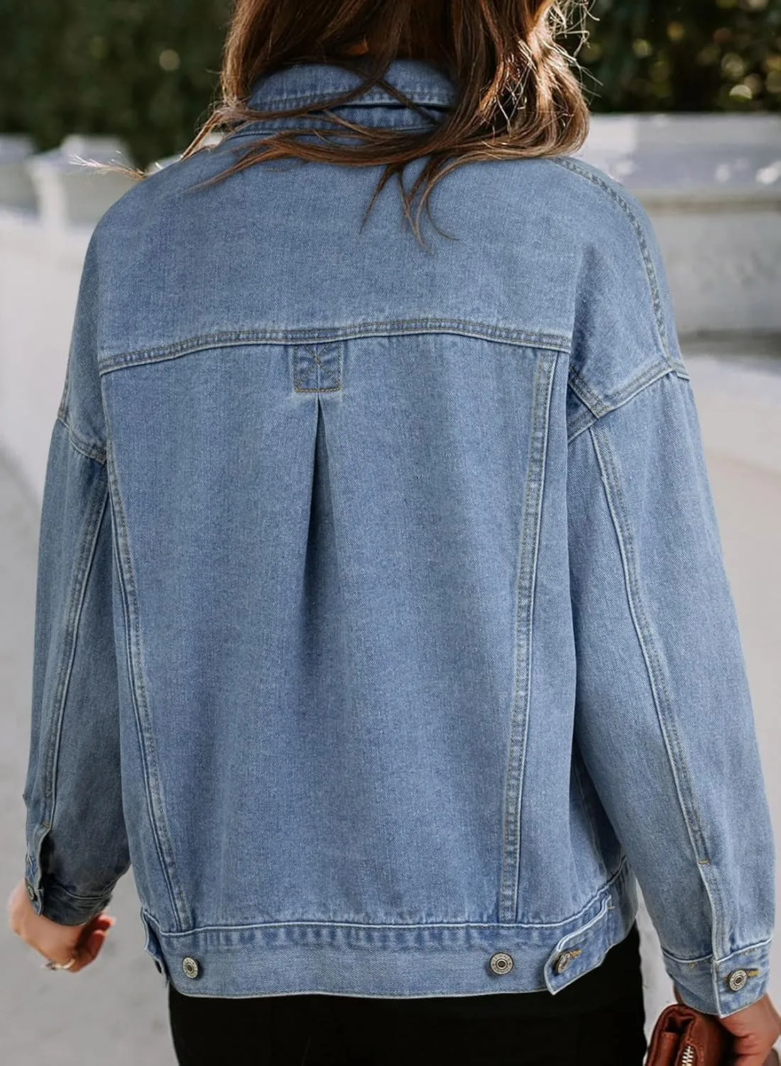 Sidefeel Women's Denim Jackets Casual Long Sleeve 2025 Spring Outfits Zimbaplatinum Jean Jacket