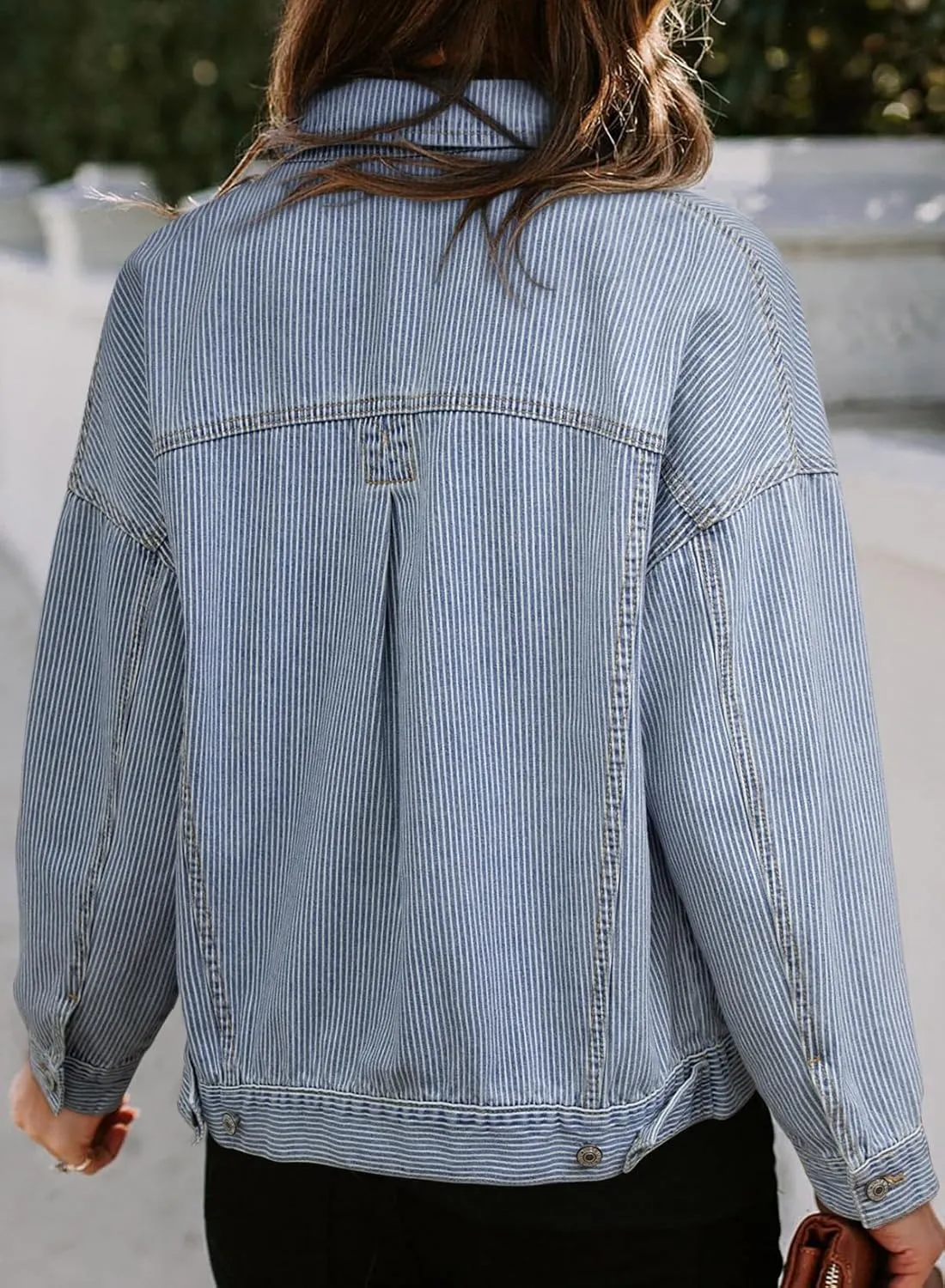 Sidefeel Women's Denim Jackets Casual Long Sleeve 2025 Spring Outfits Zimbaplatinum Jean Jacket