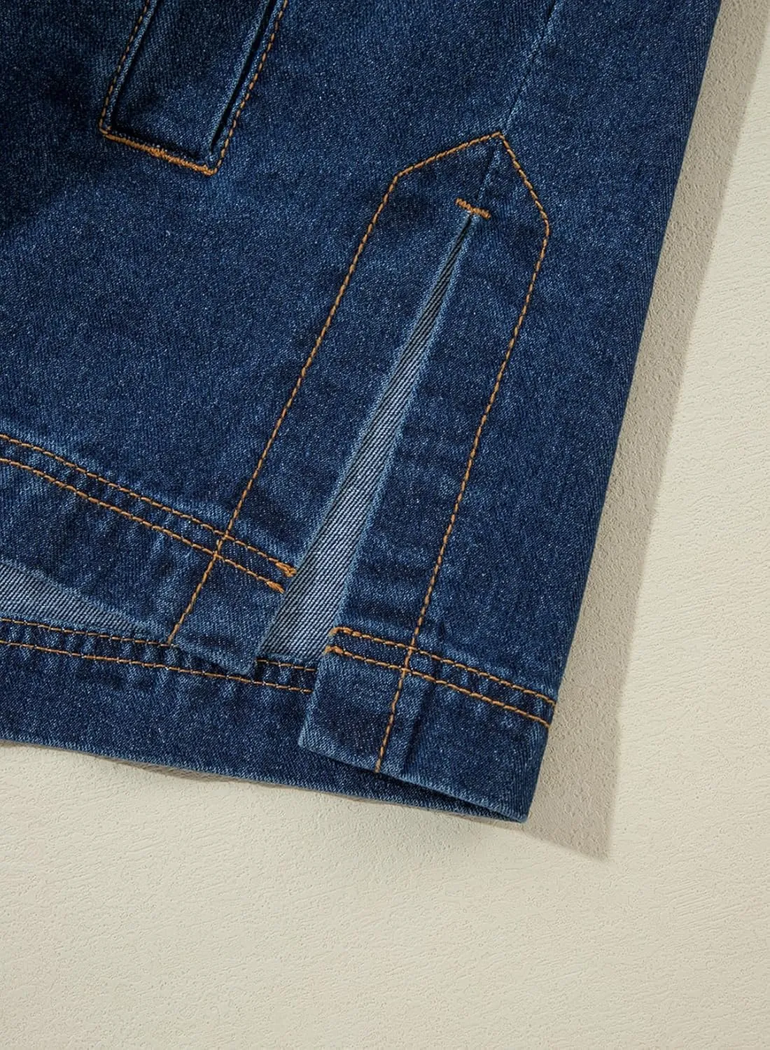 Sidefeel Women's Jean Jacket Oversized Boyfriend Button Up Long Sleeve Split Zimbaplatinum Denim Jackets