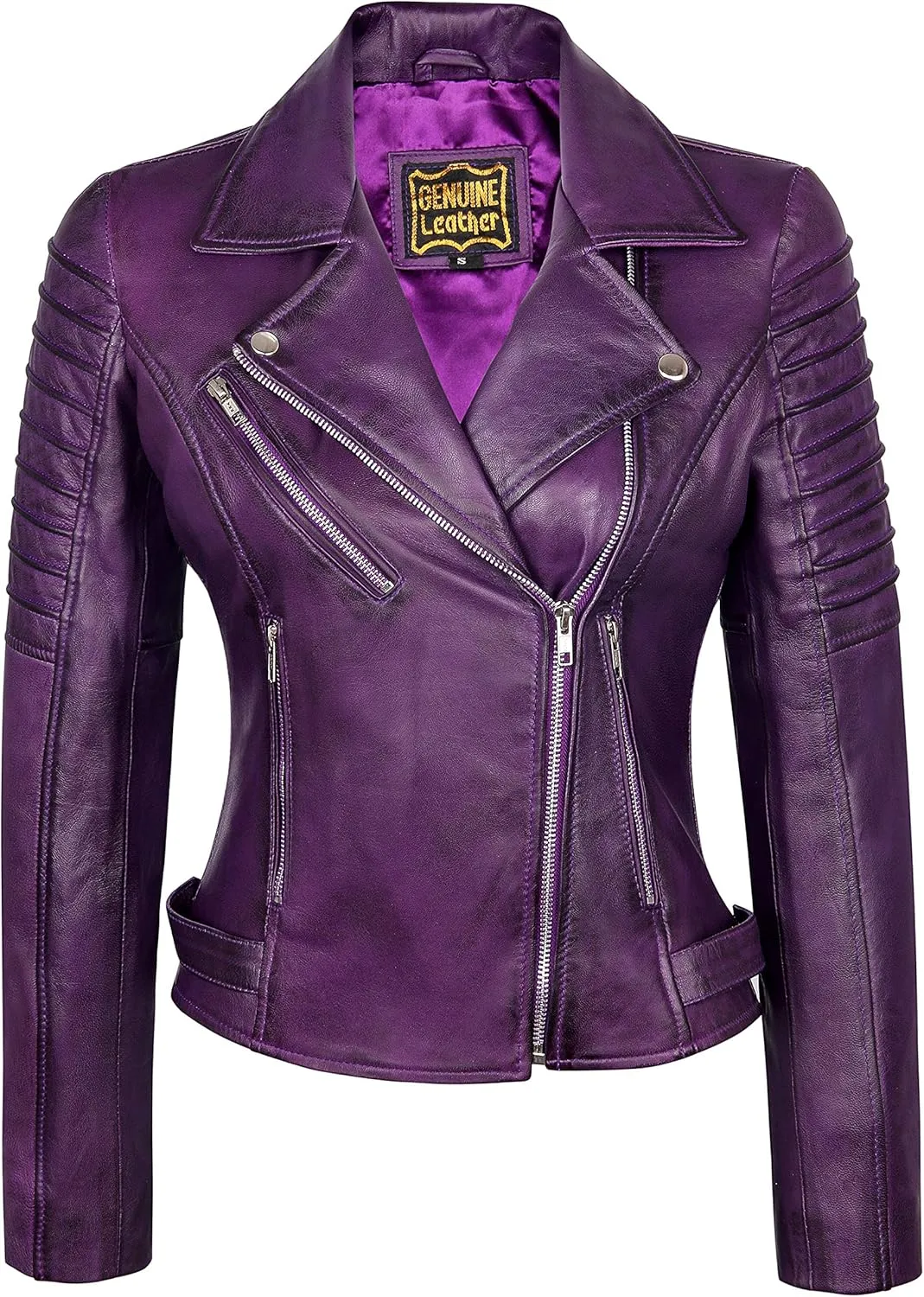 Skylinewears Womens Leather Jacket Bomber Motorcycle Biker Real Lambskin Leather Jackets