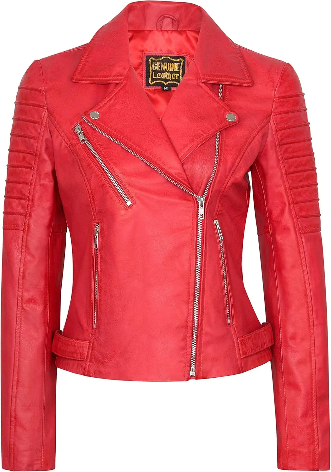 Skylinewears Womens Leather Jacket Bomber Motorcycle Biker Real Lambskin Leather Jackets