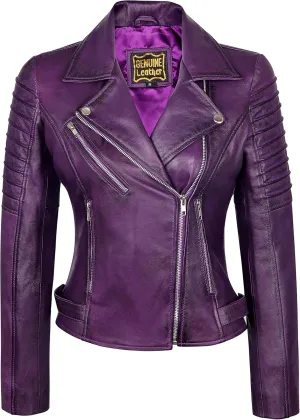 Skylinewears Womens Leather Jacket Bomber Motorcycle Biker Real Lambskin Leather Jackets