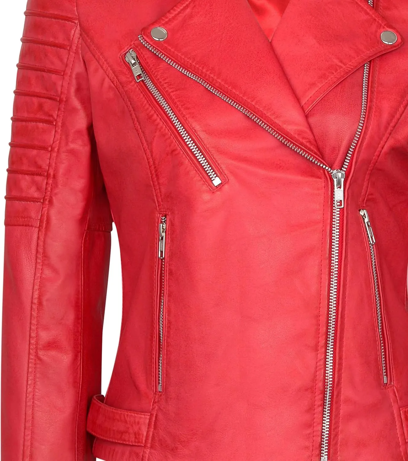 Skylinewears Womens Leather Jacket Bomber Motorcycle Biker Real Lambskin Leather Jackets