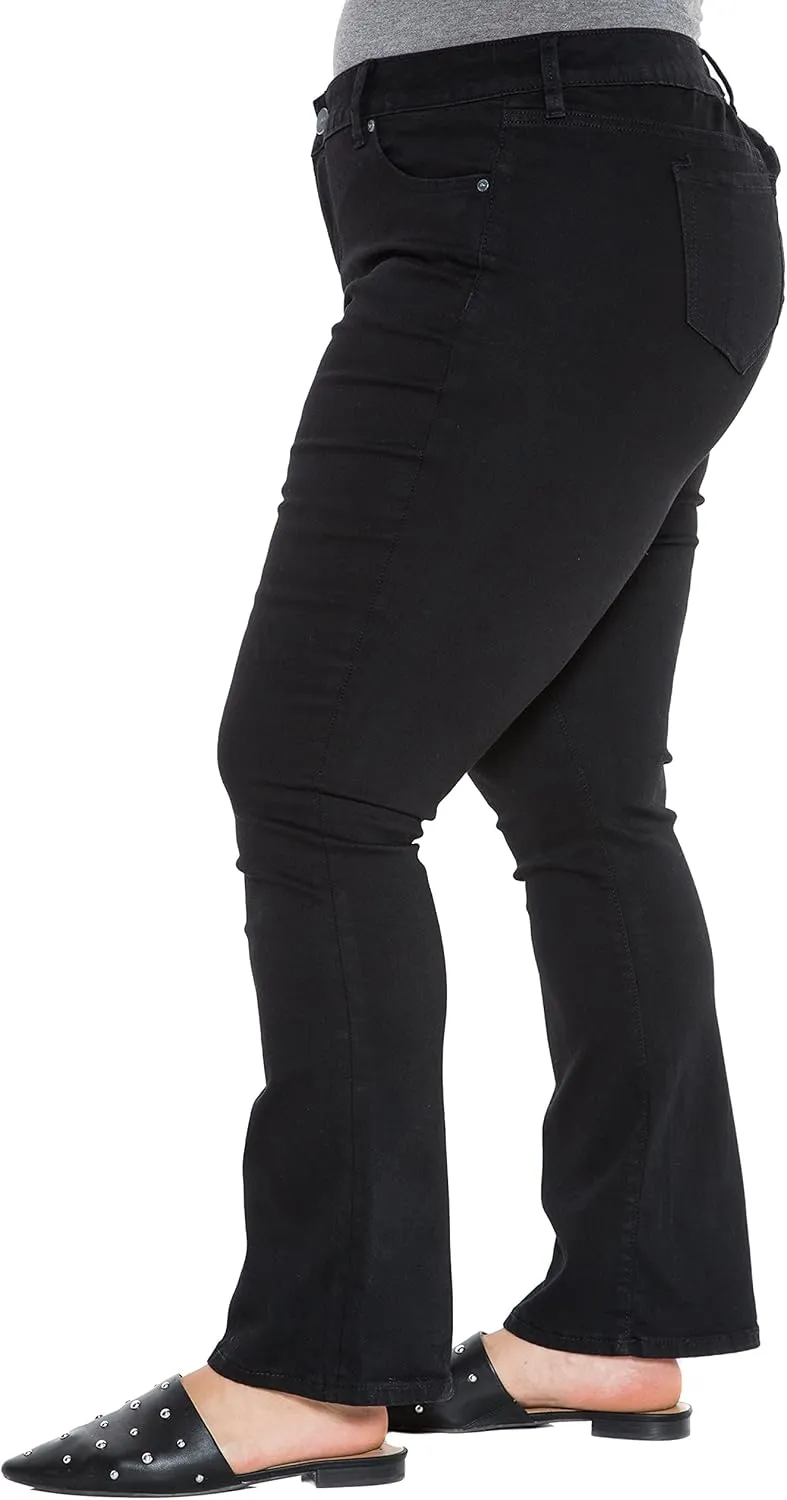 Slink - Premium Women's Plus Size Stretch High Rise Bootcut Jeans (Black)
