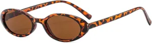 Small Oval Sunglasses for Women Men Trendy Vintage Hip Hop Cat Eye Punk Uv400