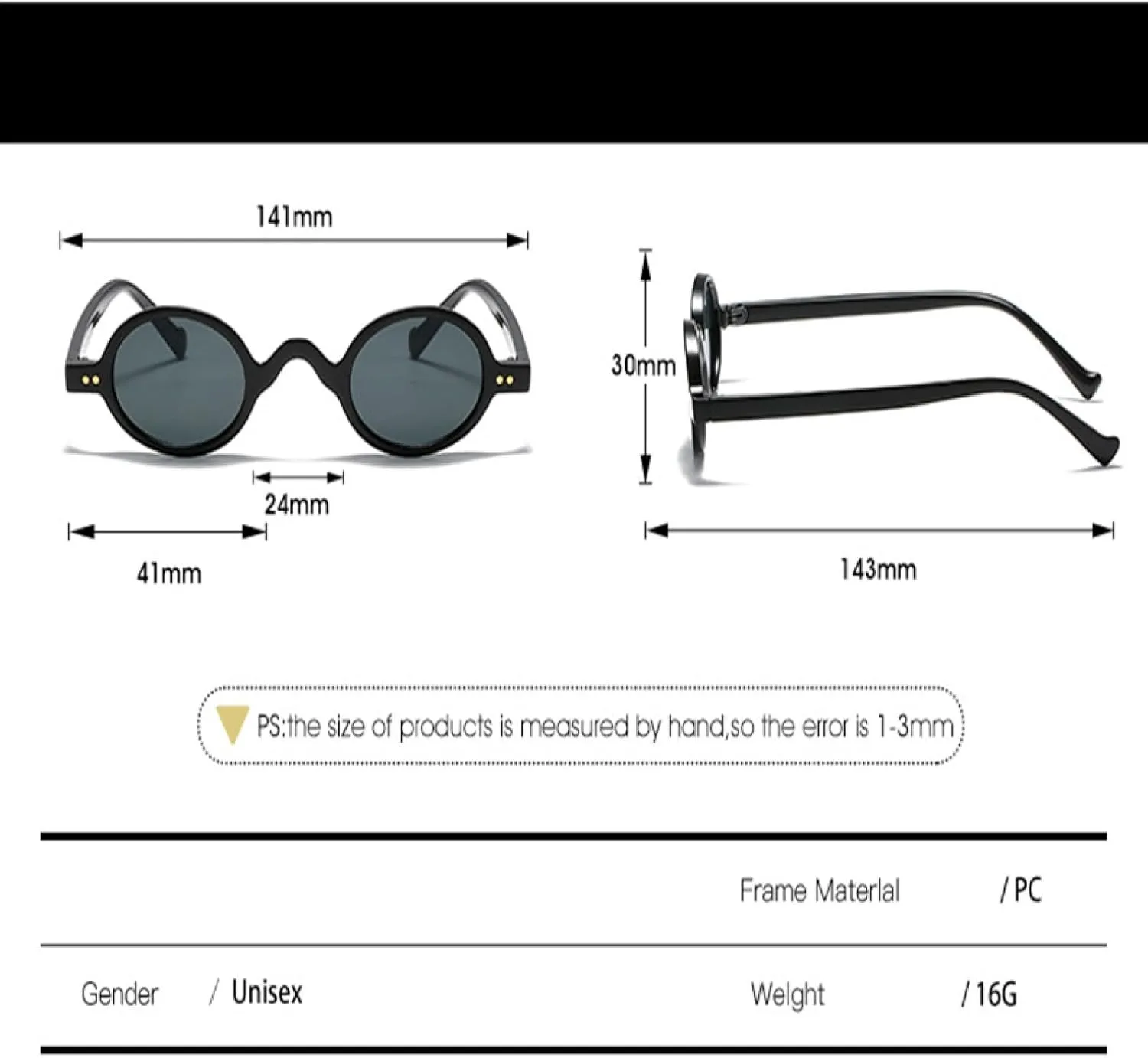 Small Round Sunglasses Women Vintage Retro Clear Shades for Men Punk Fashion Glasses Uv400
