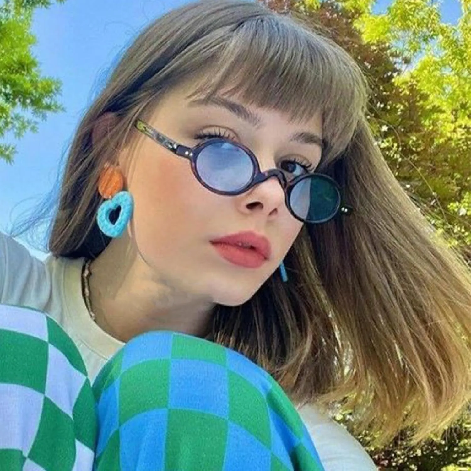 Small Round Sunglasses Women Vintage Retro Clear Shades for Men Punk Fashion Glasses Uv400