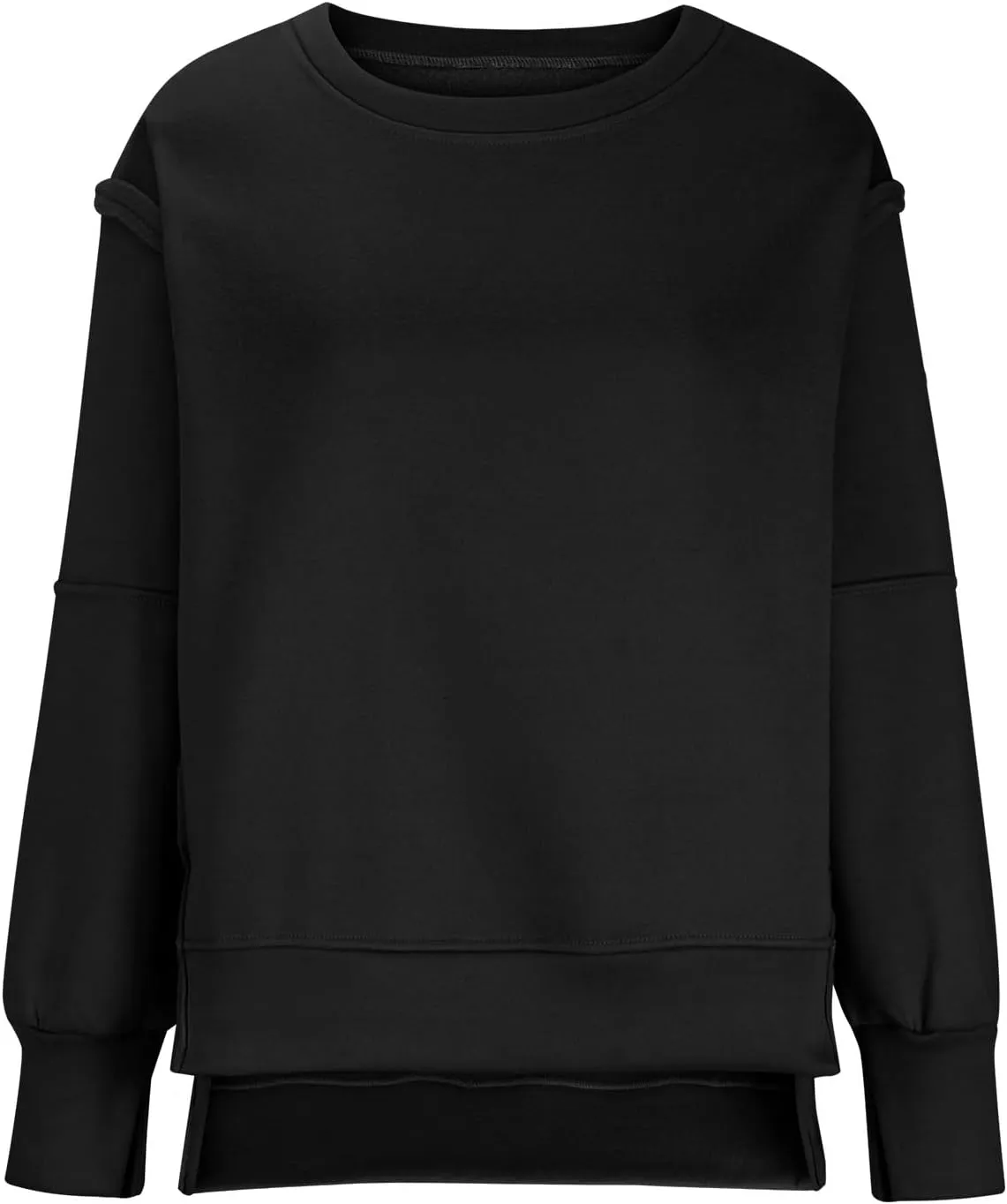 SMIDOW Womens Oversized Crewneck Sweatshirts Hoodies Fall 2023 Fashion Warm Y2k Clothes Casual Slit Sloucthy Pullover Tops