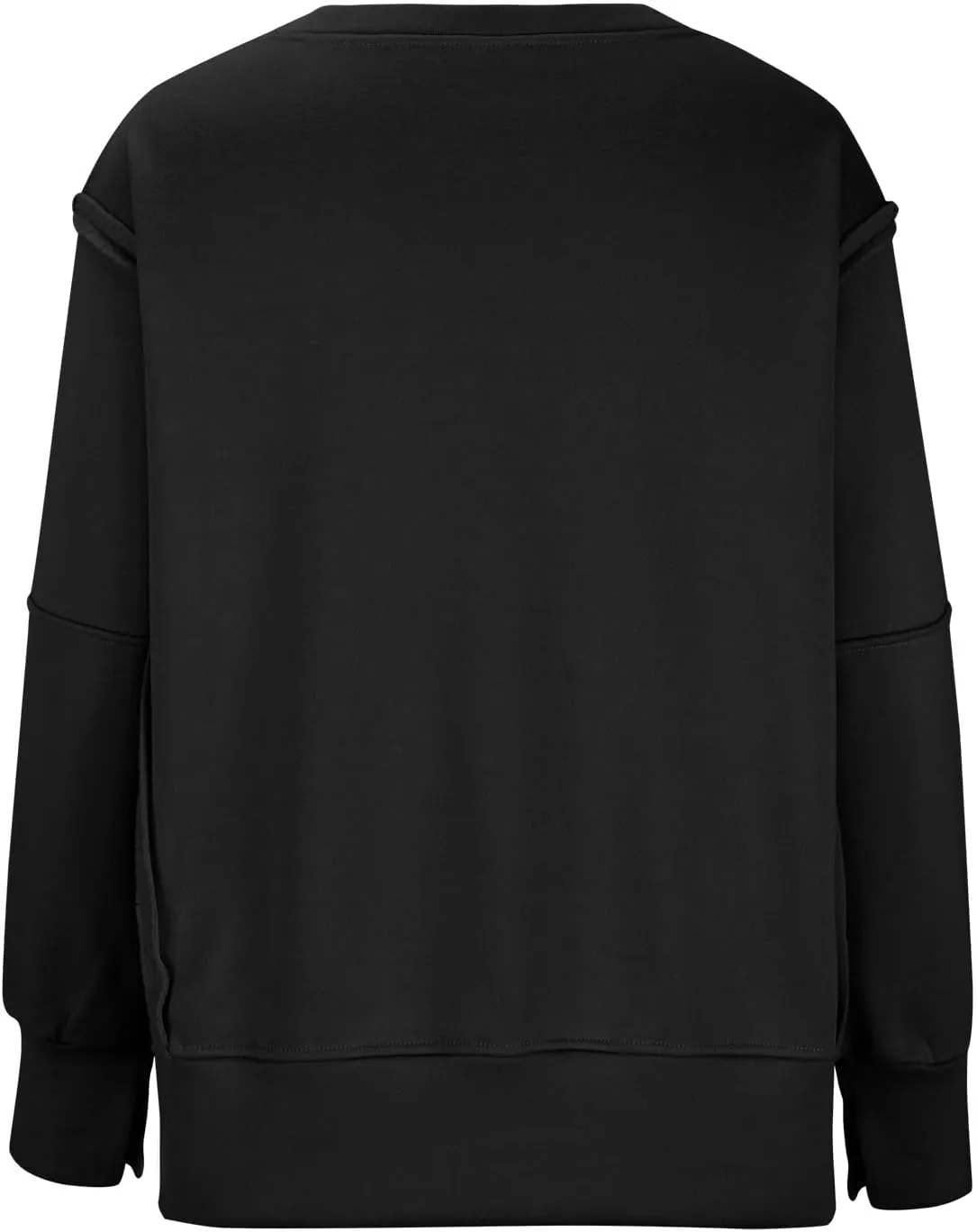 SMIDOW Womens Oversized Crewneck Sweatshirts Hoodies Fall 2023 Fashion Warm Y2k Clothes Casual Slit Sloucthy Pullover Tops