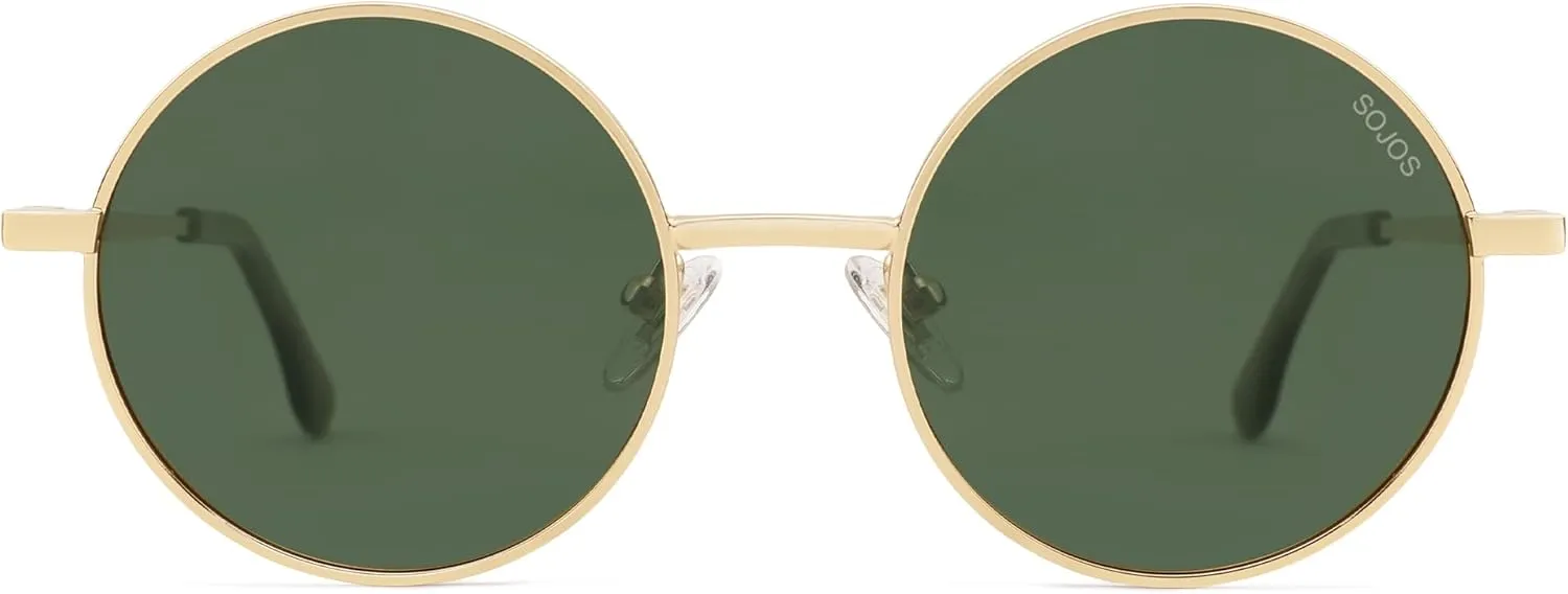 SOJOS Small Round Polarized Sunglasses for Women Men Retro Sun Glasses Vintage Shades UV400 Protection SJ1243