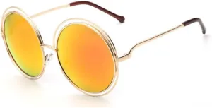 Stylish cool Vintage round sunglasses Women sun UV 400